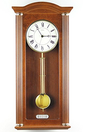 Wanduhr - AMS Funk Funkwanduhr mit Pendel Holz nussbaum farben Pendeluhr Wanduhr - AMS Funk Funkwanduhr mit Pendel Holz nussbaum farben Pendeluhr von AMS