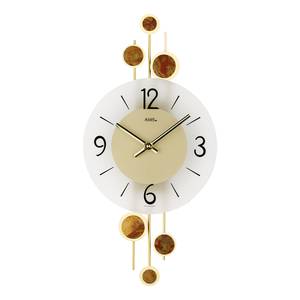 home24 Wanduhr Luki II Messing, lackiert / Holzwerkstoff, lackiert 23 x 47 x 5cm Braun von home24
