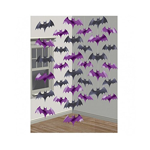 Amscan 672000 - Deko-Hänger Fledermäuse, aus Folie, Länge 213 cm, 6 Stück, Bat, Halloween, Horror-Party, Mottoparty Amscan 672000 - Deko-Hänger Fledermäuse, aus Folie, Länge 213 cm, 6 Stück, Bat, Halloween, Horror-Party, Mottoparty von AMSCAN