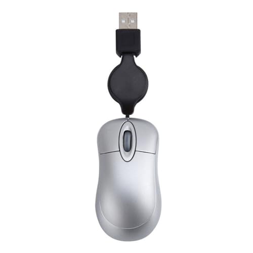 AMSLSIU 2.4G Computer Ultraleichte Maus Mini Wired 1000 DPI Universelle niedliche einziehbare verstellbare Gaming Mäuse für Bürokinder, Silber von AMSLSIU