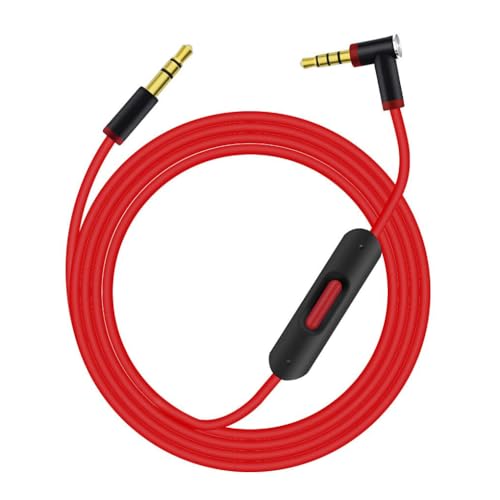 AMSLSIU 3,5 mm Stecker auf Stecker Kopfhörerkabel Telefon Tablet Line Control Eingebautes Mikrofon Kopfhörerkabel Headset Zubehör, rot AMSLSIU 3,5 mm Stecker auf Stecker Kopfhörerkabel Telefon Tablet Line Control Eingebautes Mikrofon Kopfhörerkabel Headset Zubehör, rot von AMSLSIU