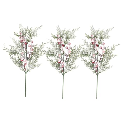 AMSLSIU 3 Stück Weihnachtsstimmung zu Hause mit künstlichen Weihnachtsblumen Künstliche Weihnachtsblumen Künstliche Tannenzweige, Schneeflockenbeeren, 3 Stöcke AMSLSIU 3 Stück Weihnachtsstimmung zu Hause mit künstlichen Weihnachtsblumen Künstliche Weihnachtsblumen Künstliche Tannenzweige, Schneeflockenbeeren, 3 Stöcke von AMSLSIU
