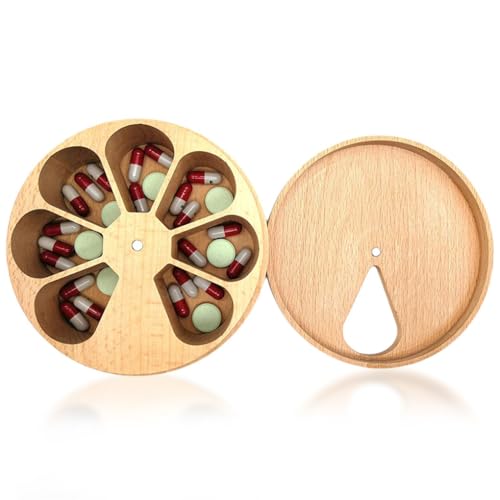 AMSLSIU 7 Tage Pillendose Holzbehälter Nachfüllbar Kräuter Bonbons Spender Träger Organizer Erwachsene Ergänzung Fall Halter AMSLSIU 7 Tage Pillendose Holzbehälter Nachfüllbar Kräuter Bonbons Spender Träger Organizer Erwachsene Ergänzung Fall Halter von AMSLSIU
