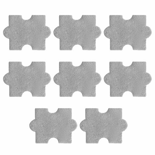 AMSLSIU 8 teilige Dicke Matte, dekorativer Puzzle Teppich für das Wohnzimmer, Polyesterplüsch, warm, für Zuhause, Schlafzimmer und Yoga Raum (30 x 40 x 2 cm), hellgrau von AMSLSIU