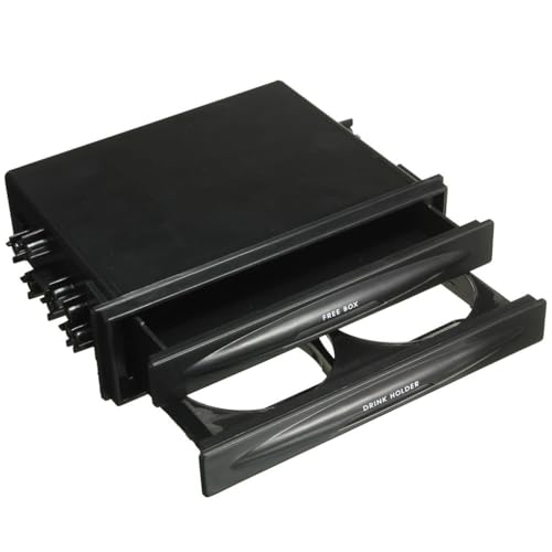 AMSLSIU Auto Din Stereo Radio Tasche Getränkehalter Aufbewahrungsbox Armaturenbrett Umrüstung Trim für Road Fee Fernbedienung Kreditkarten von AMSLSIU