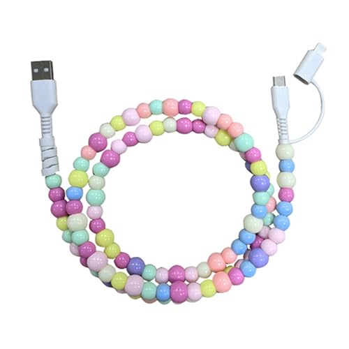 AMSLSIU Buntes Perlen Telefonladegerät 2 in 1 Multi Ladekabel USB zu USB C für Nexus PVC Perlen iPhones Ladekabel, Farbe AMSLSIU Buntes Perlen Telefonladegerät 2 in 1 Multi Ladekabel USB zu USB C für Nexus PVC Perlen iPhones Ladekabel, Farbe von AMSLSIU