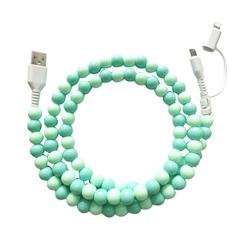 AMSLSIU Buntes Perlen Telefonladegerät 2 in 1 Multi Ladekabel USB zu USB C für Nexus PVC Perlen iPhones Ladekabel, Hellgrün+grün AMSLSIU Buntes Perlen Telefonladegerät 2 in 1 Multi Ladekabel USB zu USB C für Nexus PVC Perlen iPhones Ladekabel, Hellgrün+grün von AMSLSIU