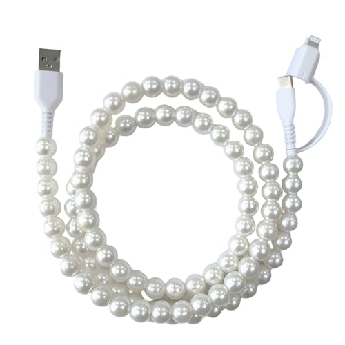 AMSLSIU Buntes Perlen Telefonladegerät 2 in 1 Multi Ladekabel USB zu USB C für Nexus PVC Perlen iPhones Ladekabel, Weiße Perle AMSLSIU Buntes Perlen Telefonladegerät 2 in 1 Multi Ladekabel USB zu USB C für Nexus PVC Perlen iPhones Ladekabel, Weiße Perle von AMSLSIU
