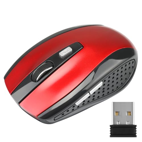 AMSLSIU Computer 2,4 GHz Wireless Optical Mouse Schnelle Geschwindigkeit 6 Tasten Kunststoff Gaming Mäuse DPI einstellbares tragbares Zubehör, Rot AMSLSIU Computer 2,4 GHz Wireless Optical Mouse Schnelle Geschwindigkeit 6 Tasten Kunststoff Gaming Mäuse DPI einstellbares tragbares Zubehör, Rot von AMSLSIU