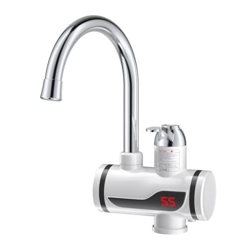 AMSLSIU Elektrischer Wasserhahn LED-Bildschirm Digitalanzeige IPX4 Wasserdichtes Waschbecken Wasserhahn Mischer Warmwasserbereiter Waschdeck Sprüher, Unterer Einlass AMSLSIU Elektrischer Wasserhahn LED-Bildschirm Digitalanzeige IPX4 Wasserdichtes Waschbecken Wasserhahn Mischer Warmwasserbereiter Waschdeck Sprüher, Unterer Einlass von AMSLSIU