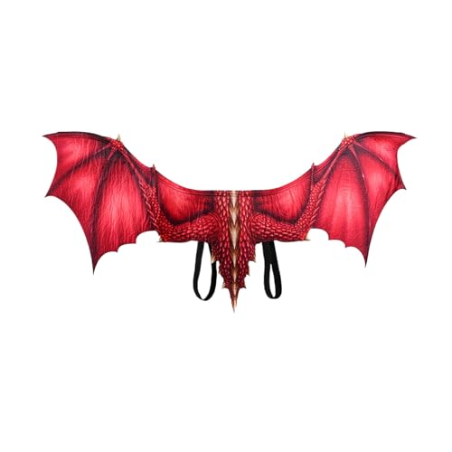 AMSLSIU Halloween Karneval Erwachsene Dekoration Drachen Ritzel Cosplay Flügel Requisiten Freunde Vliesstoff, Rot AMSLSIU Halloween Karneval Erwachsene Dekoration Drachen Ritzel Cosplay Flügel Requisiten Freunde Vliesstoff, Rot von AMSLSIU