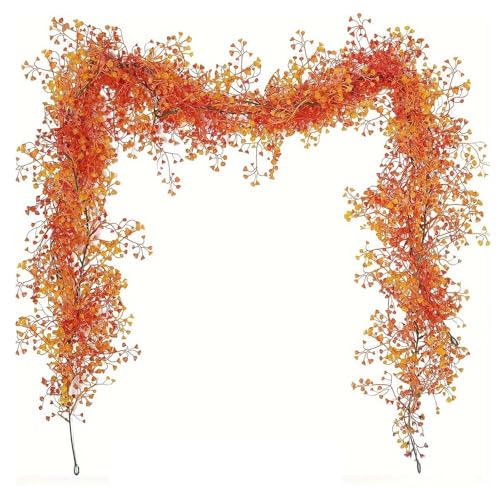AMSLSIU Künstliche Kunststoff Reben Simulierte Goldene Glocke Weide Hängen Girlande Hochzeit Decor Halloween Ernte, orange AMSLSIU Künstliche Kunststoff Reben Simulierte Goldene Glocke Weide Hängen Girlande Hochzeit Decor Halloween Ernte, orange von AMSLSIU