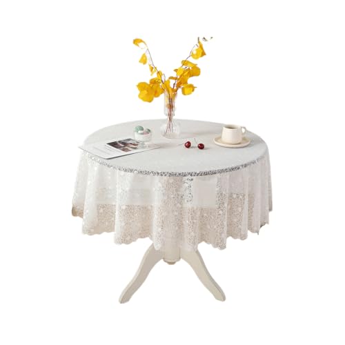AMSLSIU Leicht zu waschende und langlebige Tischdecke, elegant und mit Einer Vielzahl von Mustern, runde Spitze Tischdecke, Tischdeckengrößen erhältlich, Sterne, 100cm von AMSLSIU