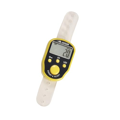 AMSLSIU Maschenmarkierer Reihenzähler LCD Elektronik Digitalanzeige Tragbare Stückzähler Timing Handring Sport Nähwebart, Gelb, 4.5 * 3.5 * 1.2 cm AMSLSIU Maschenmarkierer Reihenzähler LCD Elektronik Digitalanzeige Tragbare Stückzähler Timing Handring Sport Nähwebart, Gelb, 4.5 * 3.5 * 1.2 cm von AMSLSIU