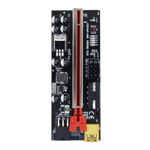 AMSLSIU PCI E 1x bis 6X Extender Board 6 poliges USB Kartenmodul Tragbarer Mining Desktop PC Adapter Electronic Component Miner, Roter Steckplatz + roter Draht von AMSLSIU