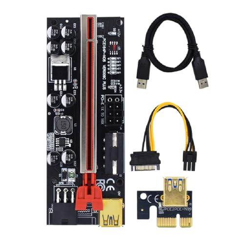 AMSLSIU PCI E 1x bis 6X Extender Board 6 poliges USB Kartenmodul Tragbarer Mining Desktop PC Adapter Electronic Component Miner, Roter Steckplatz + schwarzer Draht AMSLSIU PCI E 1x bis 6X Extender Board 6 poliges USB Kartenmodul Tragbarer Mining Desktop PC Adapter Electronic Component Miner, Roter Steckplatz + schwarzer Draht von AMSLSIU
