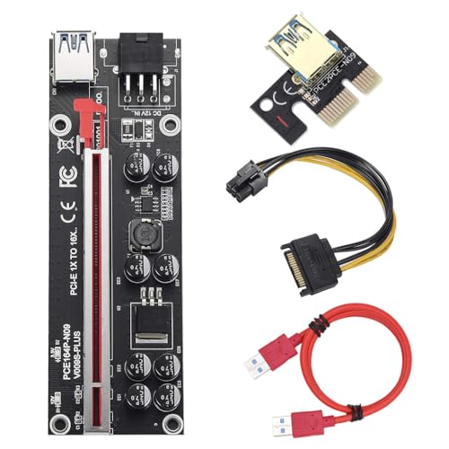 AMSLSIU PCI E 1x bis 6X USB 3.0 Extender Card Board Tragbarer Mini Computer Desktop PC Modul Mining Adapter Zubehör, Roter Steckplatz Rotes Kabel AMSLSIU PCI E 1x bis 6X USB 3.0 Extender Card Board Tragbarer Mini Computer Desktop PC Modul Mining Adapter Zubehör, Roter Steckplatz Rotes Kabel von AMSLSIU