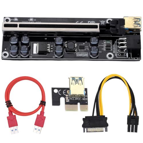 AMSLSIU PCI E 1x bis 6X USB 3.0 Extender Card Board Tragbarer Mini Computer Desktop PC Modul Mining Adapter Zubehör, Schwarzer Steckplatz Rotes Kabel AMSLSIU PCI E 1x bis 6X USB 3.0 Extender Card Board Tragbarer Mini Computer Desktop PC Modul Mining Adapter Zubehör, Schwarzer Steckplatz Rotes Kabel von AMSLSIU