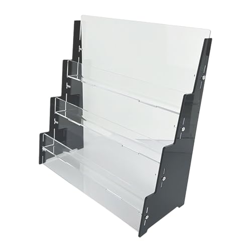 AMSLSIU Präsentationsständer – Stilvolle und robuste Möglichkeit, Gegenstände zu präsentieren ABS Tisch Acryl Kartenvitrinenständer Acryl Displayständer, Schwarz von AMSLSIU