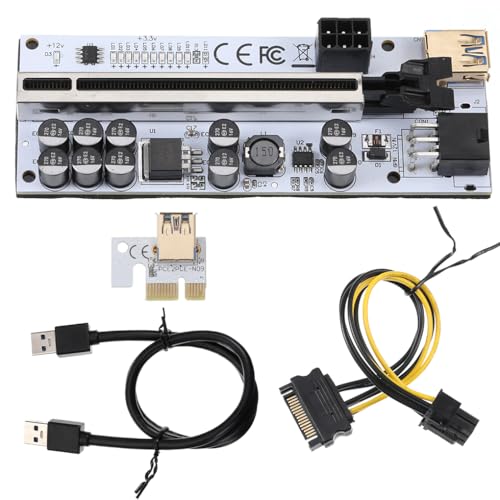 AMSLSIU VER012MAX PCI-E Card Mining Cable Extender Ersatzadaptersteckplatz High Speed Mainboard für Desktop-Computer, Schwarz von AMSLSIU