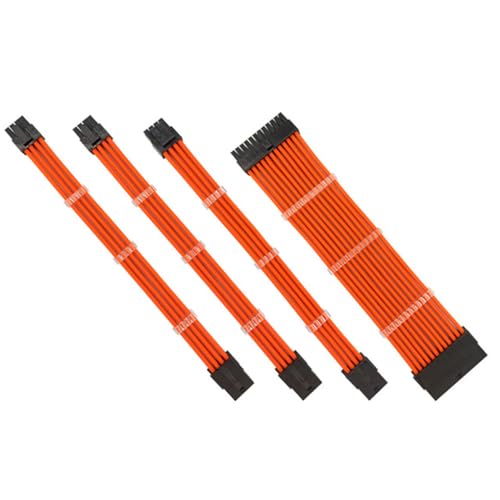 AMSLSIU Verlängerungskabel PC Gehäuse Ummantelte Anschlüsse Netzteil Nylon Safe Nützliches leichtes verschleißfestes Kabelset, Orange AMSLSIU Verlängerungskabel PC Gehäuse Ummantelte Anschlüsse Netzteil Nylon Safe Nützliches leichtes verschleißfestes Kabelset, Orange von AMSLSIU