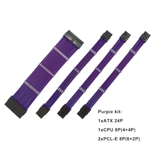 AMSLSIU Verlängerungskabel PC Gehäuse Ummantelte Anschlüsse Netzteil Nylon Safe Nützliches leichtes verschleißfestes Kabelset, Violett AMSLSIU Verlängerungskabel PC Gehäuse Ummantelte Anschlüsse Netzteil Nylon Safe Nützliches leichtes verschleißfestes Kabelset, Violett von AMSLSIU