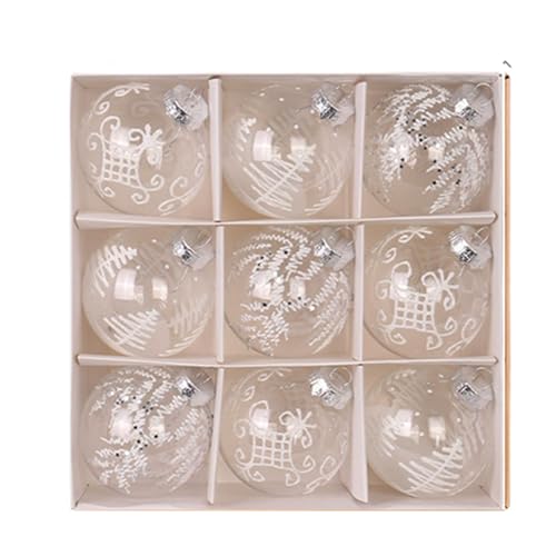 AMSLSIU Weihnachtsdeko Kugeln, Große Kugel Kunststoff Glitzer Neutral Zum Anbringen, Vielseitig einsetzbar, Für Weihnachtsfeiern, Hochzeit, Weiß, 24.5 * 24.5 * 8cm von AMSLSIU
