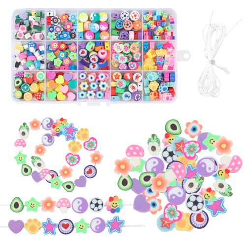 Perlen Zum Auffädeln Kinder, Perlen für Armbänder Kinder, Perlen zum Auffädeln Kinder ab 2 3 4 Jahre, DIY Bastelperlen Zum Auffädeln, Etwa 150 Stück Bastelperlen Für Armbänder Selber Machen Kinder von AMSNINK