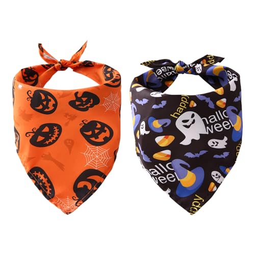 Halloween Kostüm Hund, 2pcs Einstellbare Dreieck Hundehalstuch, Hundekostüm Halloween Für Kleine Mittlere Große Hunde, Foto-Shootings, Outdoor-Aktivitäten von AMSNINK