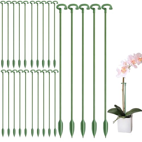 25 Stück Pflanzenstütze, 27 cm Pflanzen Stütze, Solide Pflanzenstab, Schützen Pflanzen Vor Neigung, Pflanzenhalter für Zimmerpflanzen, Orchideen & Hortensien, Rankhilfe für Pfingstrosen und Blumen von AMSNINK