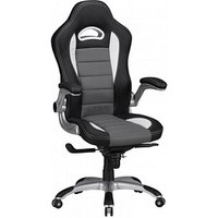 AMSTYLE Gaming Stuhl, SPM1.237 Stoff schwarz, Gestell silber von AMSTYLE