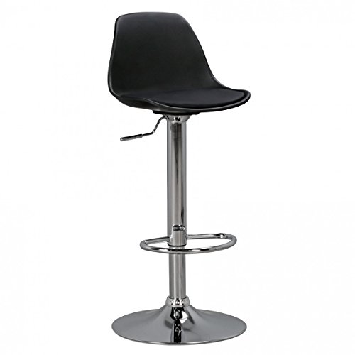 AMSTYLE Korsika, Barhocker Kunstleder Schwarz, Hocker Sitzhocker Tresenhocker, Design Barstuhl Tresenstuhl Barmöbel von AMSTYLE