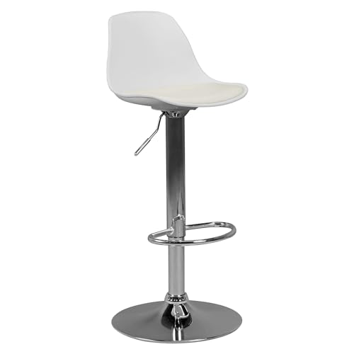 AMSTYLE Korsika, Barhocker Kunstleder Weiß, Hocker Sitzhocker Tresenhocker, Design Barstuhl Tresenstuhl Barmöbel von AMSTYLE