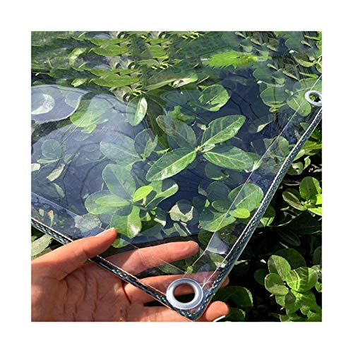 Abdeckplane Transparente mit Ösen, 0,3mm Klare wasserdichte PVC Plane, Vielseitige Gemüseabdeckung für Pavillons Pavillon Terrassen Windschutz (Size : 1.8x2m) von AMSXNOO