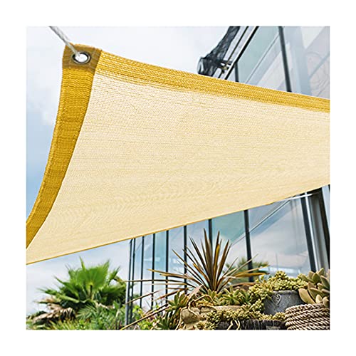 Sonnensegel, 90% UV-Block Sonne Schatten Segel mit Ösen Rechteckig Wasserdicht Luftdurchlässig für Garten Innenhof Outdoor Terrasse Balkon (Color : Beige, Size : 1x3m) von AMSXNOO