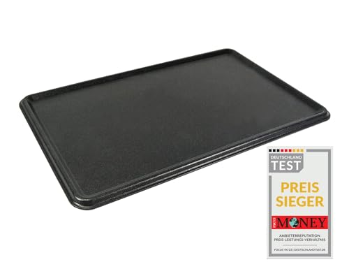 AMT Gastroguss GN 1/1 Mehrzweck - Backplatte (Wendeplatte) mit Saftrinne, 53 x 32,5 cm, Lotan® Antihaft-Beschichtung für fettfreies Braten, hitzebeständig, AMZN-5333WP von AMT GASTROGUSS