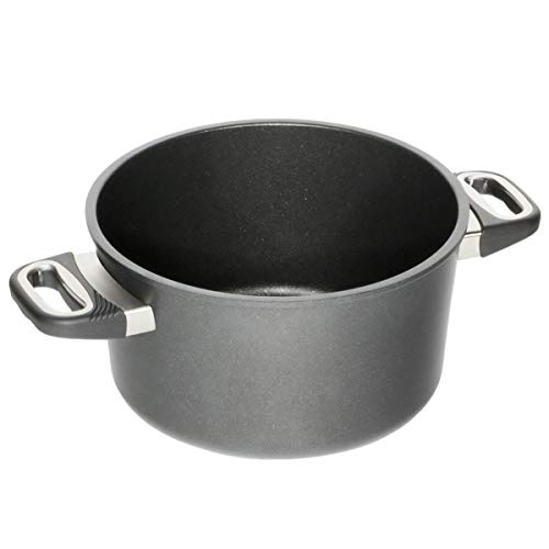 AMT Gastroguss Kochtopf, Ø 24 cm, 14 cm hoch, Aluguss (Aluminium), Lotan® Antihaft-Beschichtung für Kochen mit Antihafteigenschaften, AMZN-924 Schwarz von AMT Gastroguss