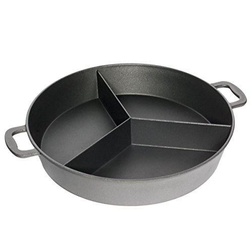 AMT Gastroguss Großraumpfanne/Grillpfanne für Garten und Profibereich, Ø 65 cm, 9 cm hoch, mit drei Stegen, nicht induktionsgeeignet, Lotan® Antihaft-Veredelung, Gusspfanne (Aluguss), AMZN-965-3S von AMT Gastroguss