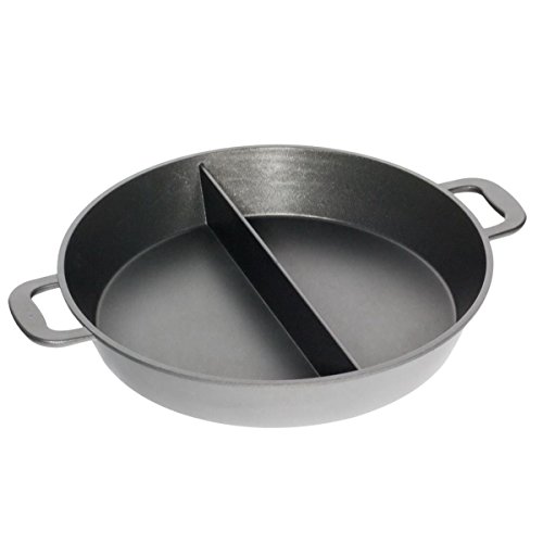 AMT Gastroguss Großraumpfanne/Grillpfanne für Garten und Profibereich, Ø 50 cm, 7 cm hoch, mit Mittelsteg, nicht induktionsgeeignet, Lotan® Antihaft-Veredelung, Gusspfanne (Aluguss), AMZN-750S von AMT Gastroguss
