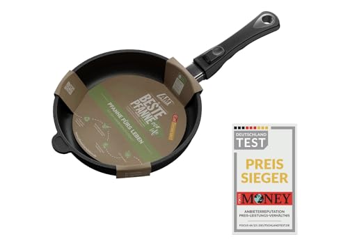 EatSmarter! Sonder-Edition "Die Pfanne fürs Leben" by AMT, Ø 24 cm, 5 cm hoch, abnehmbarer Stiel, nachhaltig und klimafreundlich, Wiederbeschichtung möglich, AMZN-ESO-524-PFL-AS von AMT Gastroguss