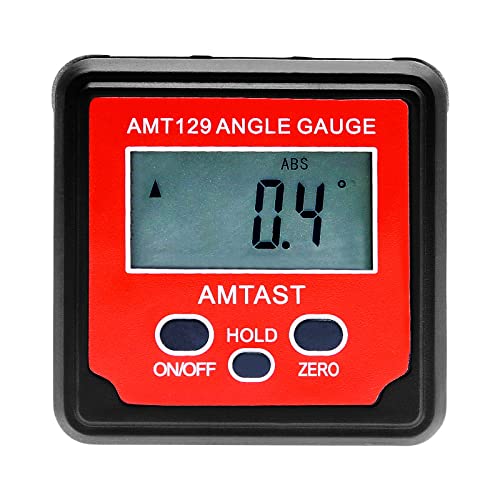 AMTAST Digitaler Winkelmesser Aluminium digitale Winkelsucher mit LCD-Display Neigungsmesser mit ABS-Haltefunktion Inklinometer Level Box für Bau, Holzbearbeitung, Maschinen, Mauerwerk, Automobil von AMTAST