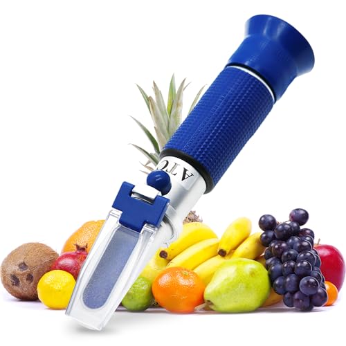 AMTAST Handheld Brix Refraktometer Automatische Temperaturkompensation 0-32% spezifisches Gewicht Hydrometer mit ATC Refraktometer für den Zuckergehaltstest von Flüssigobstkonserven von AMTAST