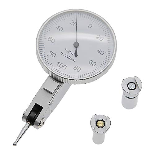 AMTAST Messanzeige Mechanische Messuhr Graduation 0.01mm Sondenanzeige Zifferblatt Test Dial Test Indicator (Silber) von AMTAST