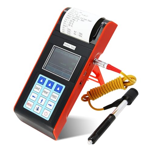 AMTAST Portable Built-in Drucker Durometer Digital Handheld Leeb Härteprüfgerät mit Standard D Impact Gerät PC-Software für Stahl Aluminium Eisen Legierung Kupfer von AMTAST