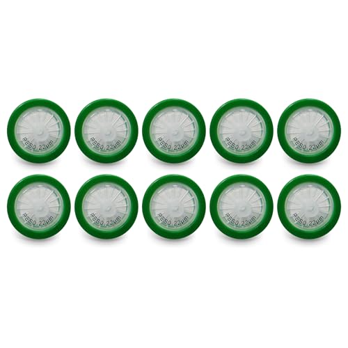 AMTAST Spritzenfilter Hydrophober PES Spritzenfilter nicht steril Labor-Spritzenfilter (PES, 25MM Durchmesser 0.22 um Porengröße, 10 Stück) von AMTAST