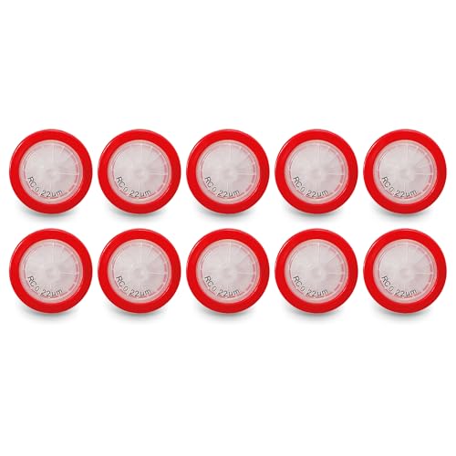 AMTAST Spritzenfilter RC Regenerierte Zellulose Spritzenfilter Unsterile Spritzenfilter (RC, 25mm Durchmesser, 0.22um Porengröße, 10 Stück) von AMTAST