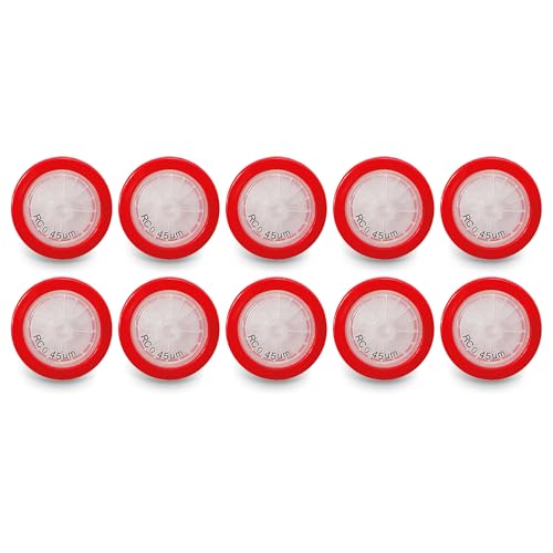 AMTAST Spritzenfilter RC Regenerierte Zellulose Spritzenfilter Unsterile Spritzenfilter (RC, 25mm Durchmesser, 0.45um Porengröße, 10 Stück) von AMTAST
