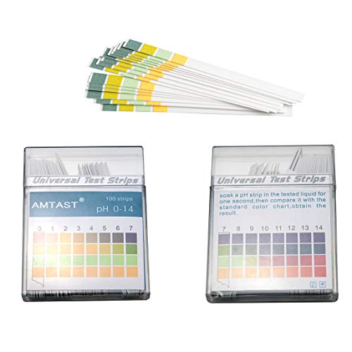 AMTAST Universal pH Teststreifen Papierstreifen 0-14 für Sauren Alkalischen pH-Wert 4 Farben (150 Streifen) von AMTAST