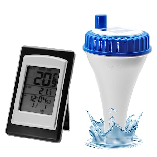 AMTAST Wireless Schwimmbadthermometer Wassertemperatur Schwimmbadthermometer mit Solarenergie für Schwimmbäder Spas Whirlpools Teiche Aquarium Fischteiche von AMTAST