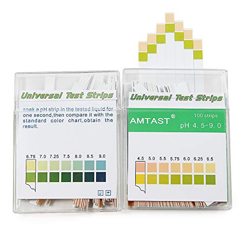 AMTAST pH-Teststreifen 4.5-9.0 Testen von Alkali- und Säurewerten in Körper pH-Wert Tests (100 Streifen) von AMTAST